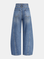 Denim Curved-Leg Jeans