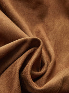 Draped Slit Suede Effect Midi Skirt