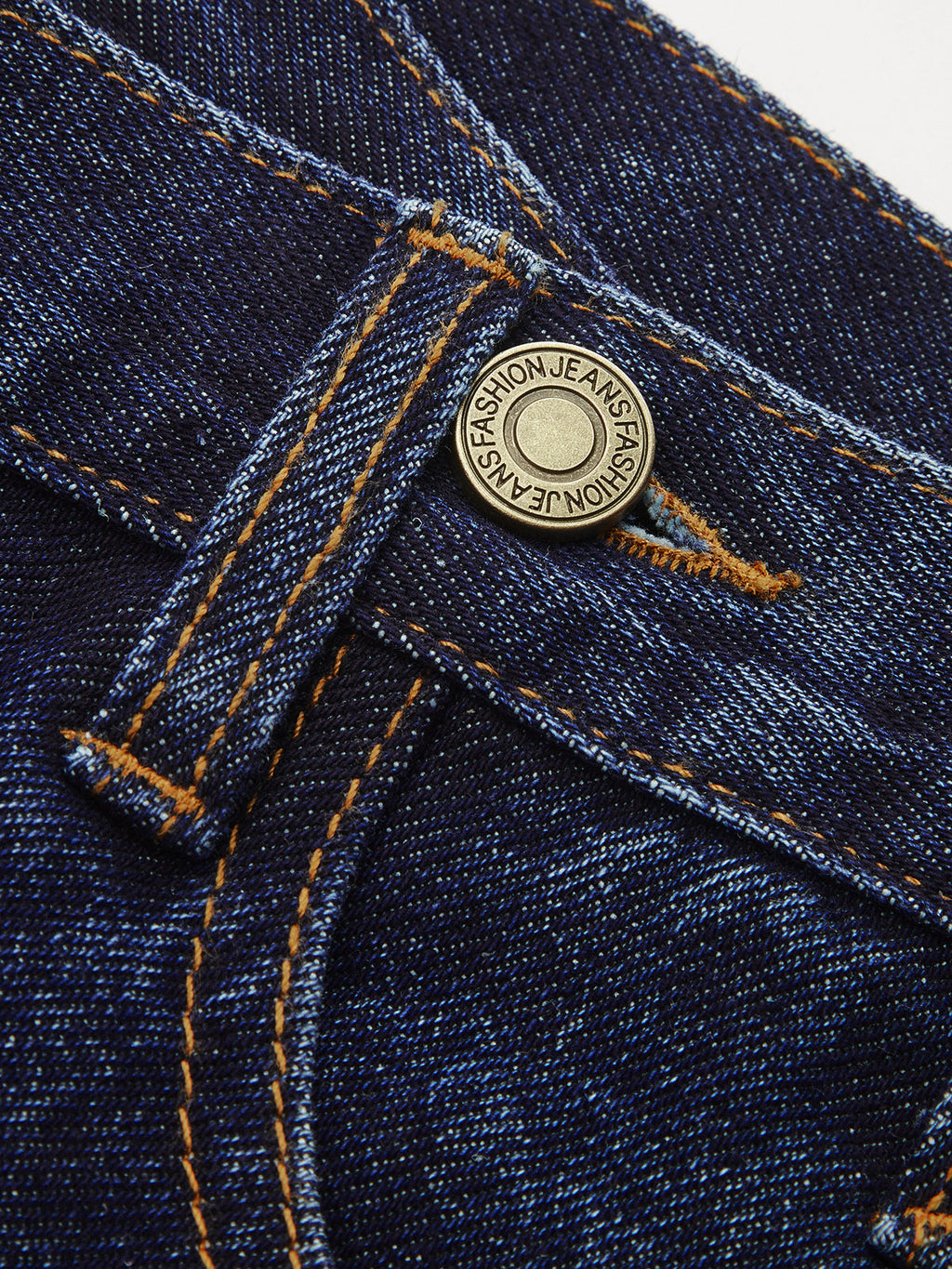 Asymmetric Placket Curved-Leg Jeans