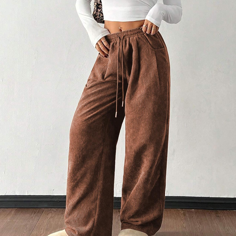 casual Loose Fit Corduroy Trousers