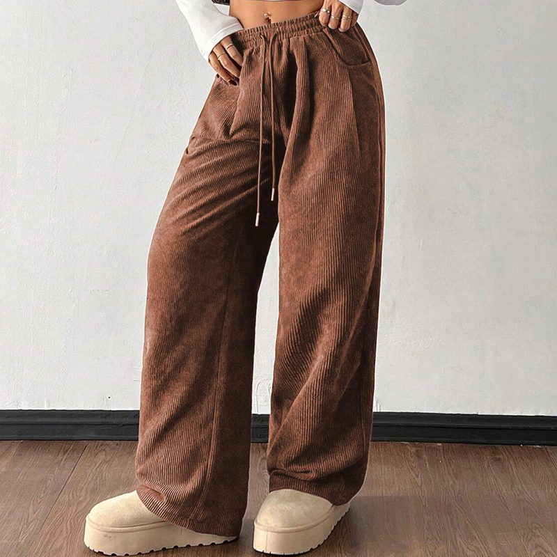 casual Loose Fit Corduroy Trousers