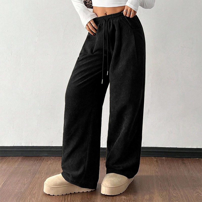 casual Loose Fit Corduroy Trousers