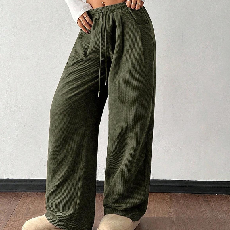casual Loose Fit Corduroy Trousers